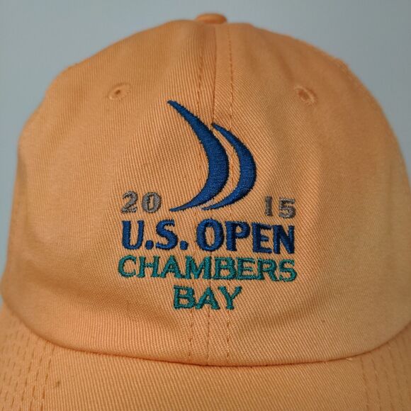 USGA Men's Slideback Hat Orange Adjustable US Open Chamber's Bay 2015 - Picture 4 of 13
